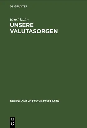 Kahn |  Unsere Valutasorgen | Buch |  Sack Fachmedien