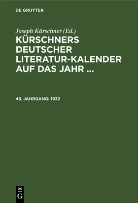 Kürschner |  1932 | Buch |  Sack Fachmedien