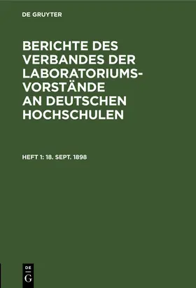 Degruyter |  18. Sept. 1898 | Buch |  Sack Fachmedien