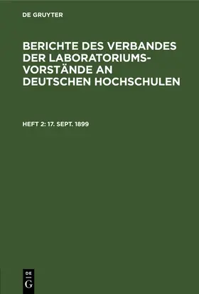 Degruyter |  17. Sept. 1899. | Buch |  Sack Fachmedien