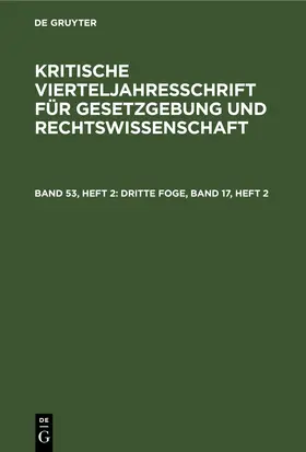 Degruyter |  Dritte Foge, Band 17, Heft 2 | Buch |  Sack Fachmedien