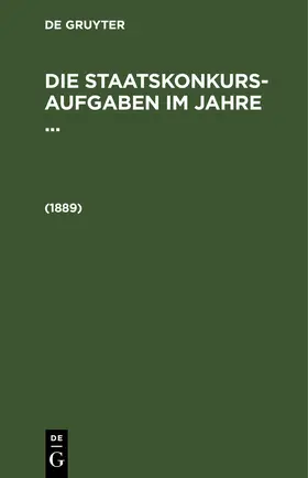 Degruyter |  1889 | Buch |  Sack Fachmedien