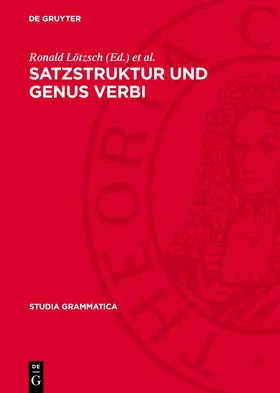 Ružcka / Lötzsch / Ružcka |  Satzstruktur und Genus verbi | Buch |  Sack Fachmedien