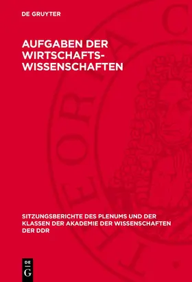 NoContributor |  Aufgaben der Wirtschaftswissenschaften | Buch |  Sack Fachmedien