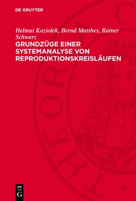 Koziolek / Schwarz / Matthes |  Grundzüge einer Systemanalyse von Reproduktionskreisläufen | Buch |  Sack Fachmedien