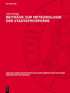 Helbig |  Beiträge zur Meteorologie der Stadtatmosphäre | eBook | Sack Fachmedien