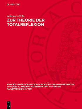 Picht |  Zur Theorie der Totalreflexion | eBook | Sack Fachmedien