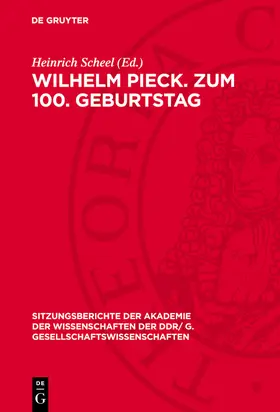 Scheel |  Wilhelm Pieck. Zum 100. Geburtstag | eBook | Sack Fachmedien