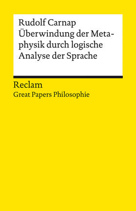 Carnap / Damböck |  Überwindung der Metaphysik durch logische Analyse der Sprache | Buch |  Sack Fachmedien