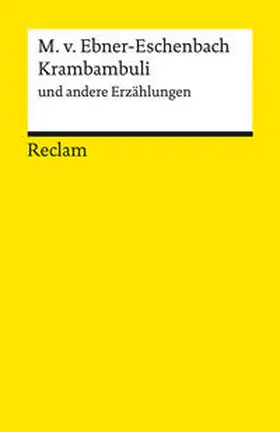 Ebner-Eschenbach |  Krambambuli und andere Erzählungen | Buch |  Sack Fachmedien