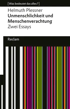 Plessner | Unmenschlichkeit und Menschenverachtung | Buch | 978-3-15-014660-6 | sack.de