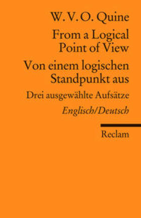 Quine / Nimtz / Bluhm |  From a Logical Point of View / Von einem logischen Standpunkt aus | Buch |  Sack Fachmedien