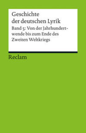Schnell |  Geschichte der deutschen Lyrik | Buch |  Sack Fachmedien