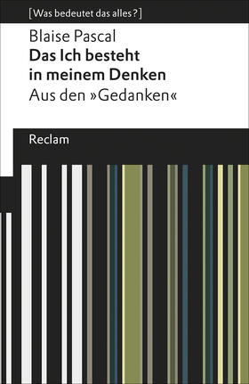 Pascal / Wetz |  Das Ich besteht in meinem Denken | Buch |  Sack Fachmedien