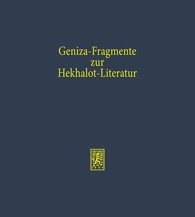 Schäfer |  Geniza-Fragmente zur Hekhalot-Literatur | Buch |  Sack Fachmedien
