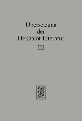 Schäfer |  Übersetzung der Hekhalot-Literatur | Buch |  Sack Fachmedien