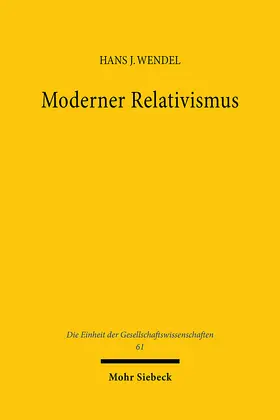 Wendel |  Moderner Relativismus | Buch |  Sack Fachmedien