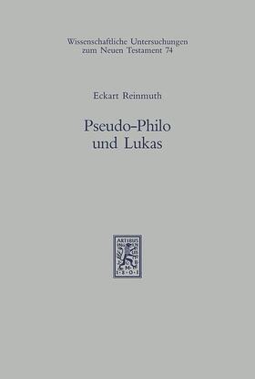 Reinmuth |  Pseudo-Philo und Lukas | Buch |  Sack Fachmedien