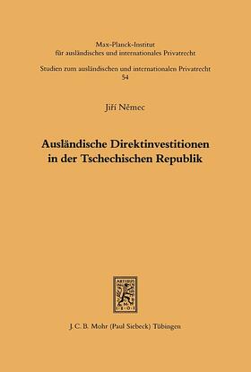 Nemec |  Ausländische Direktinvestitionen in der Tschechischen Republik | Buch |  Sack Fachmedien