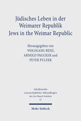 Benz / Paucker / Pulzer |  Jüdisches Leben in der Weimarer Republik /Jews in the Weimar Republic | Buch |  Sack Fachmedien