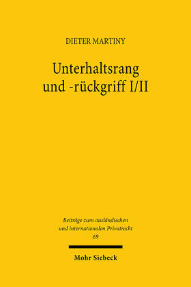 Martiny |  Martiny, D: Unterhaltsrang und -rückgriff I/II | Buch |  Sack Fachmedien