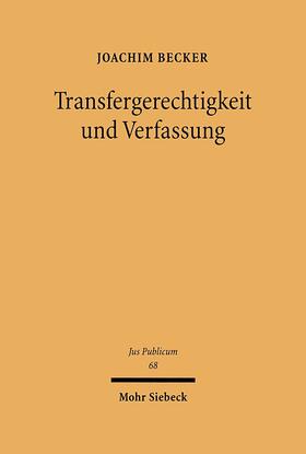 Becker |  Transfergerechtigkeit und Verfassung | Buch |  Sack Fachmedien