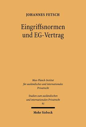 Fetsch |  Eingriffsnormen und EG-Vertrag | Buch |  Sack Fachmedien