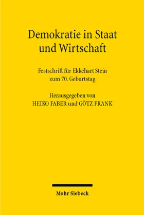 Faber / Frank |  Demokratie in Staat und Wirtschaft | Buch |  Sack Fachmedien