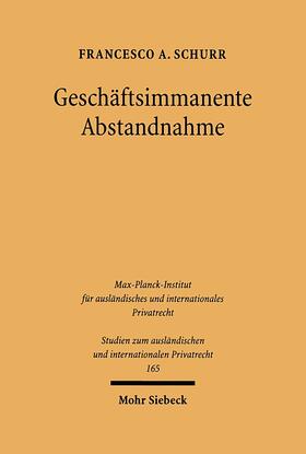 Schurr |  Geschäftsimmanente Abstandnahme | Buch |  Sack Fachmedien