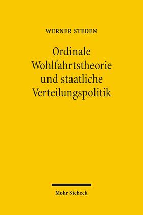 Steden |  Ordinale Wohlfahrtstheorie und staatliche Verteilungspolitik | Buch |  Sack Fachmedien