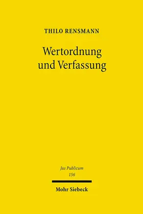 Rensmann |  Wertordnung und Verfassung | Buch |  Sack Fachmedien