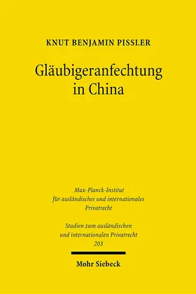 Pißler |  Gläubigeranfechtung in China | Buch |  Sack Fachmedien