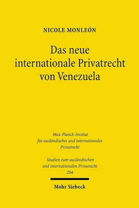 Monleón | Das neue internationale Privatrecht von Venezuela | Buch | 978-3-16-149722-3 | sack.de