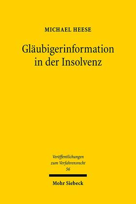 Heese |  Gläubigerinformation in der Insolvenz | Buch |  Sack Fachmedien