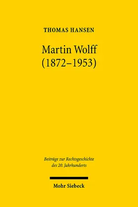 Hansen |  Martin Wolff (1872-1953) | Buch |  Sack Fachmedien