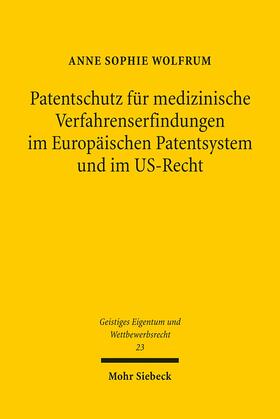 Wolfrum |  Wolfrum, A: Patentschutz medizin. Verfahrenserfindungen | Buch |  Sack Fachmedien