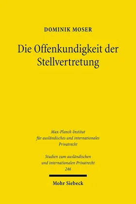 Moser |  Die Offenkundigkeit der Stellvertretung | Buch |  Sack Fachmedien