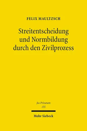 Maultzsch |  Streitentscheidung und Normbildung durch den Zivilprozess | Buch |  Sack Fachmedien