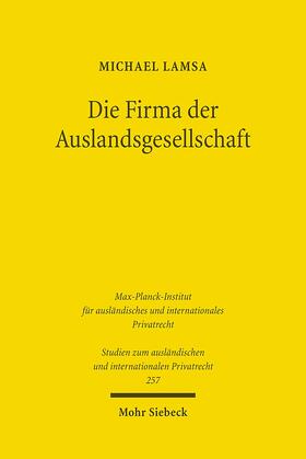 Lamsa |  Die Firma der Auslandsgesellschaft | Buch |  Sack Fachmedien