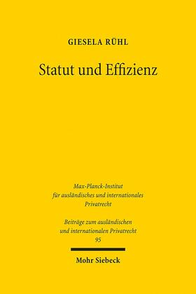 Rühl |  Rühl, G: Statut und Effizienz | Buch |  Sack Fachmedien