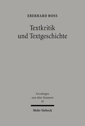 Bons |  Textkritik und Textgeschichte | Buch |  Sack Fachmedien