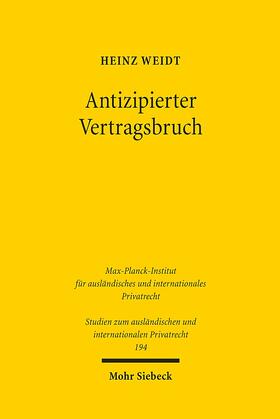 Weidt |  Antizipierter Vertragsbruch | eBook | Sack Fachmedien