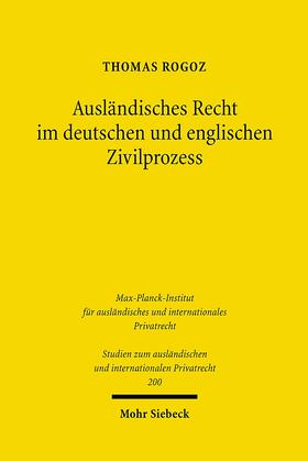 Rogoz |  Ausländisches Recht im deutschen und englischen Zivilprozess | eBook | Sack Fachmedien