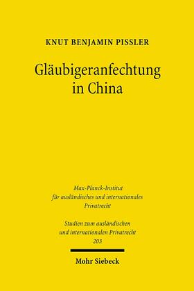 Pißler | Gläubigeranfechtung in China | E-Book | sack.de