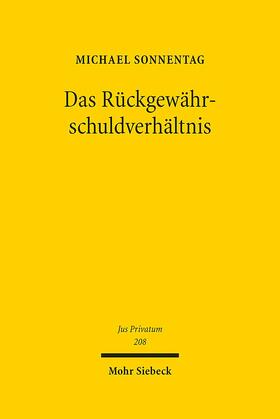 Sonnentag |  Das Rückgewährschuldverhältnis | Buch |  Sack Fachmedien