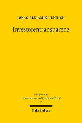 Ulmrich |  Investorentransparenz | Buch |  Sack Fachmedien