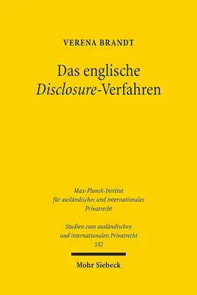 Brandt |  Das englische Disclosure-Verfahren | Buch |  Sack Fachmedien