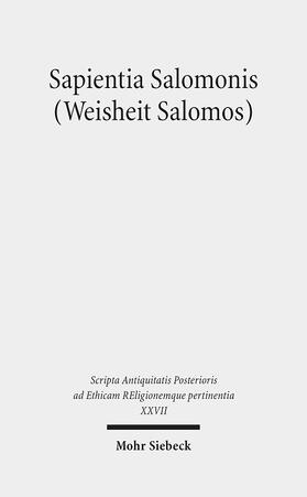 Niebuhr |  Sapientia Salomonis (Weisheit Salomos) | Buch |  Sack Fachmedien