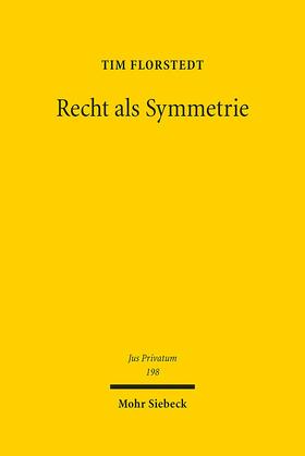 Florstedt |  Florstedt, T: Recht als Symmetrie | Buch |  Sack Fachmedien