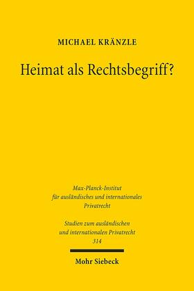 Kränzle |  Heimat als Rechtsbegriff? | Buch |  Sack Fachmedien